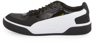 Puma Brace Leather Low-Top Sneaker, Black/White