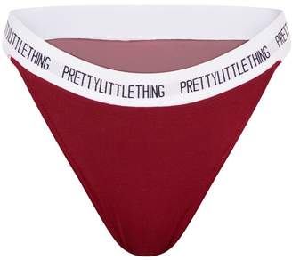PrettyLittleThing Maroon High Rise Knickers