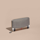 Thumbnail for your product : Burberry House Check and Leather Ziparound Wallet