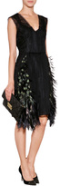 Thumbnail for your product : Alberta Ferretti Chiffon Dress with Feather Trim Gr. 38
