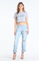 Thumbnail for your product : Glamorous Distressed Boyfriend Jeans (Light Blue Heavy Wash)