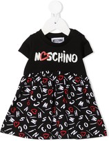 Thumbnail for your product : MOSCHINO BAMBINO Heart Logo Print Midi Dress