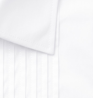 Favourbrook White Eton Slim-Fit Bib-Front Double-Cuff Cotton-Poplin Tuxedo Shirt