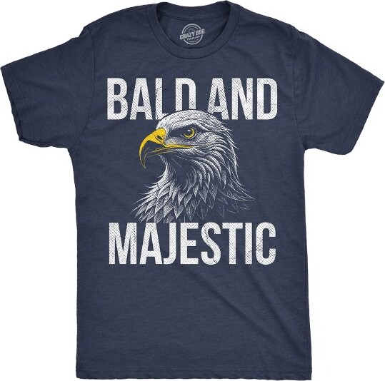 Crazy Dog T-Shirts, Inc. MensFunnyTShirtsBaldandMajesticSarcasticEagleGraphicNoveltyTeeforMen-CrazyDogMen'sTShirtforAnimalLoversNavyS