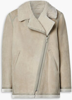 Azario leather-trimmed shearling 