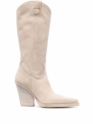 Paris Texas pointed-toe suede Western boots