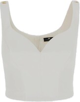 Thumbnail for your product : Elisabetta Franchi Logo Plaque Sleeveless Cropped Top
