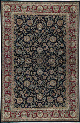Bokara Rug Co., Inc. Hand-Knotted High-Quality Black and Red Area Rug