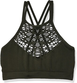 Mae Amazon Brand Women's Hi-Neck Bralette with Cutouts (for A-C cups)