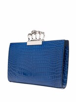 Thumbnail for your product : Alexander McQueen Crocodile-Embossed Leather Clutch Bag