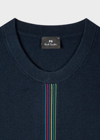 Thumbnail for your product : Men's Navy Waffle-Knit 'Sports Stripe' Sweater