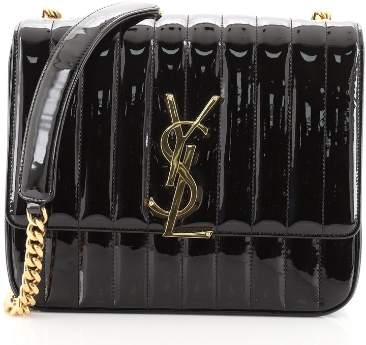Saint Laurent Vicky Crossbody Bag Vertical Quilted Patent Large ShopStyle
