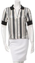 Thumbnail for your product : Veronica Beard Striped High-Low Top