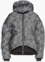 Quilted printed shell hooded jacket 