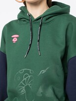 Thumbnail for your product : AAPE BY *A BATHING APE® Logo-Embroidered Cropped Hoodie