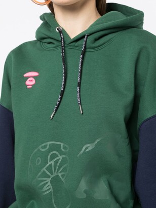 AAPE BY *A BATHING APE® Logo-Embroidered Cropped Hoodie