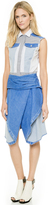 Thumbnail for your product : Dion Lee Line II Stripe Denim Hybrid Sleeveless Top