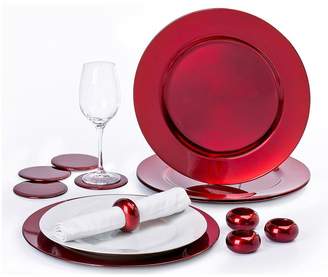 WATERSIDE 12-Piece Charger Plate Set - Red