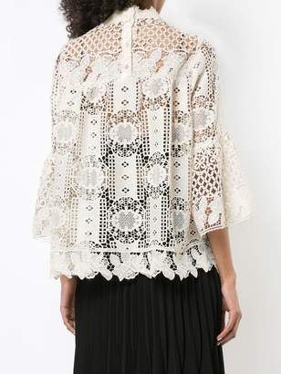 Anna Sui perforated lace blouse
