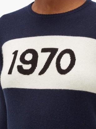 Bella Freud 1970-intarsia Cashmere Sweater - Navy