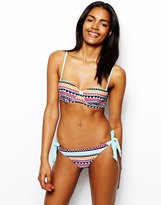 Thumbnail for your product : Vero Moda Blue Hawaii Print Balconette Bikini Top