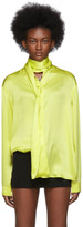 Thumbnail for your product : Balenciaga Yellow Silk Satin Scarf Blouse