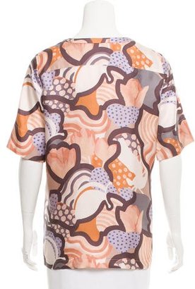 See by Chloe Abstract Print Silk Top