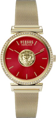 Versus Versace Versus by Versace Women's Brick Lane Gold-tone Stainless Steel Bracelet Watch 34mm