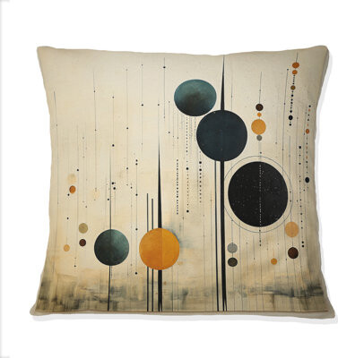 Colorful Mid Century Minimalist Oasis IV - Minimalism Printed Throw Pillow