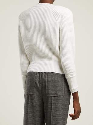 Fendi Embroidered Cuff Cashmere Sweater - Womens - White