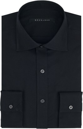 Sean John Men's Regular Fit Solid Spread Collar Dress Shirt