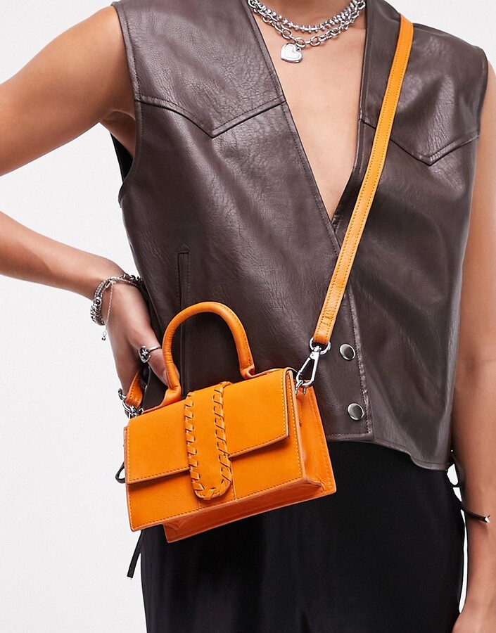 Topshop lola mini weave detailed leather crossbody bag - ShopStyle