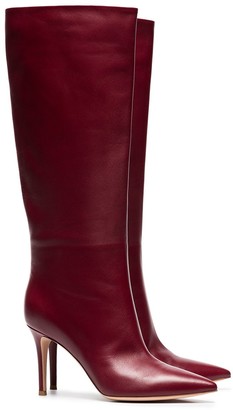 Gianvito Rossi burgundy Suzan 85 leather slouch boots