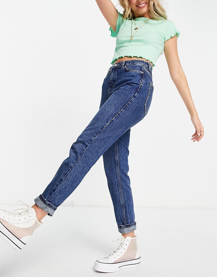 Topshop mom jeans in indigo - ShopStyle