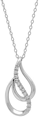Diamore Sterling Silver Diamond Accent Double Teardrop Pendant