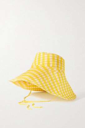 MaryJane Claverol Bridget Gingham Cotton-canvas Bucket Hat - Yellow