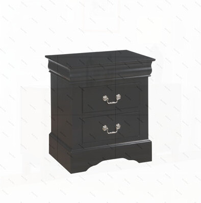 House of Hampton Louis Black Finish Philippe III Nightstand