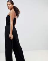 Thumbnail for your product : ASOS Tall DESIGN Tall Bandeau Jersey Jumpsuit With Wide Leg