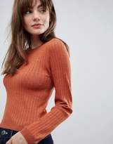 Thumbnail for your product : ASOS Design DESIGN ribbed sweater in fine knit-Red