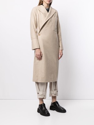 Y's Asymmetric Front Wool Coat