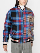Thumbnail for your product : Charles Jeffrey Loverboy x Fred Perry Split tartan-check bomber jacket