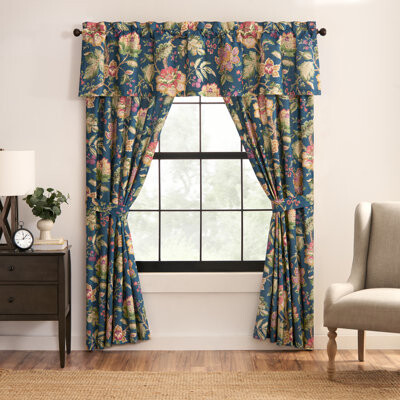 Rose Tree Secret Garden Floral Tailored Drapery Panel Set