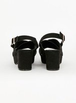 Thumbnail for your product : Evans EXTRA WIDE FIT Black Strappy Demi Wedge Heel Sandals