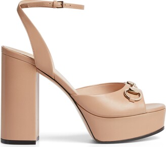 Gucci Horsebit 75 Mm White Sandals - ShopStyle