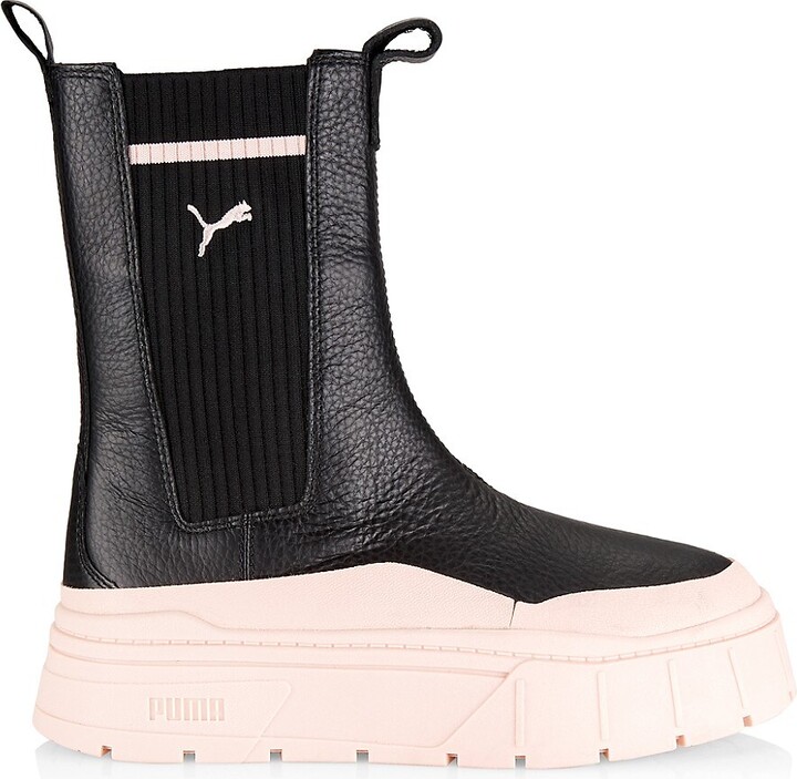 Puma Mayze Stack Leather Chelsea Boots - ShopStyle