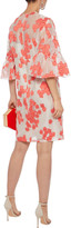 Thumbnail for your product : Lela Rose Striped Fil Coupe Silk-blend Organza Dress