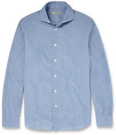Thumbnail for your product : Boglioli Cutaway-Collar Cotton-Chambray Shirt