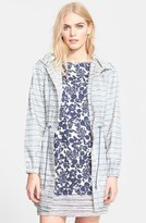 Thumbnail for your product : Tory Burch 'Liza' Stripe Print Water Resistant Jacket with Detachable Hood