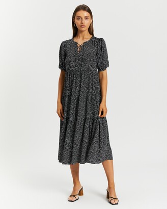 Atmos & Here Atmos&Here - Women's Black Midi Dresses - Viccy Midi Dress - Size 8 at The Iconic