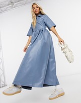 Thumbnail for your product : GHOSPELL midaxi dress with buttons in faux leather